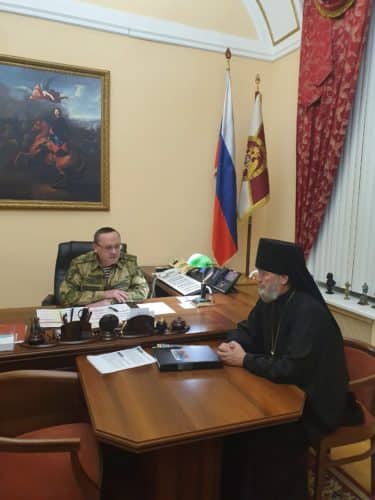 Архимандрит Алексий (Ганьжин) встретился с командующим Северо-Западного округа войск национальной гвардии